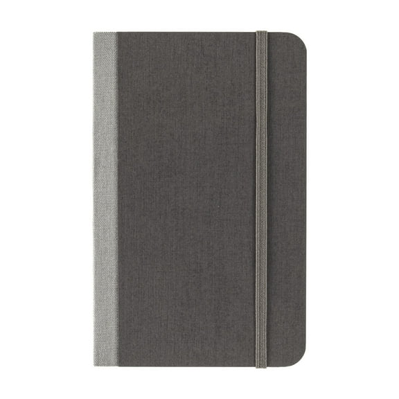 Fabriano Ecoqua Plus Fabric-Bound Notebook, 3.5" x 5.5", Dotted, Gray