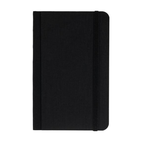Fabriano Ecoqua Plus Fabric-Bound Notebook, 3.5" x 5.5", Lined, Black