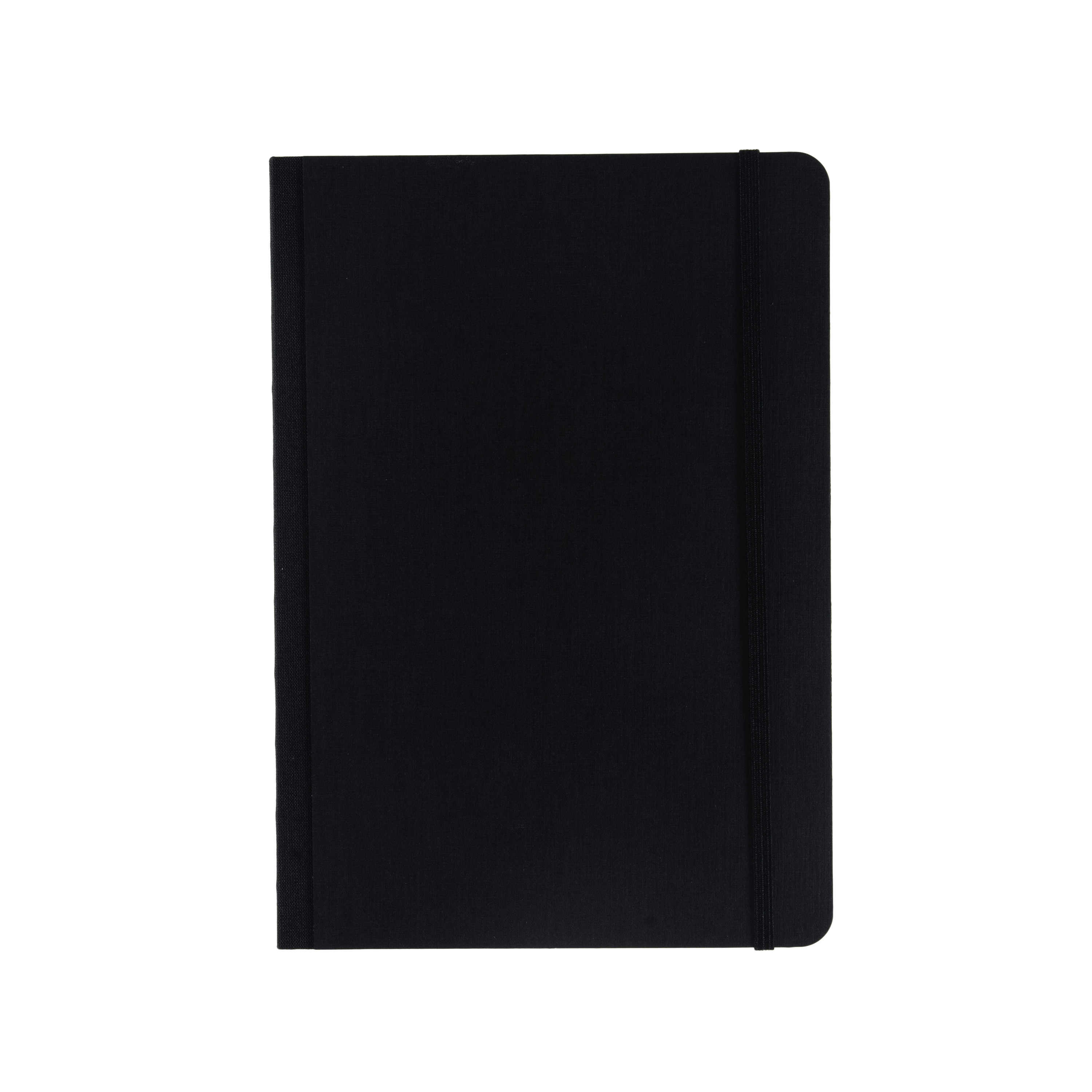 Fabriano Ecoqua Plus Fabric-Bound Notebook, 5.8" x 8.3", A5, Lined, Black