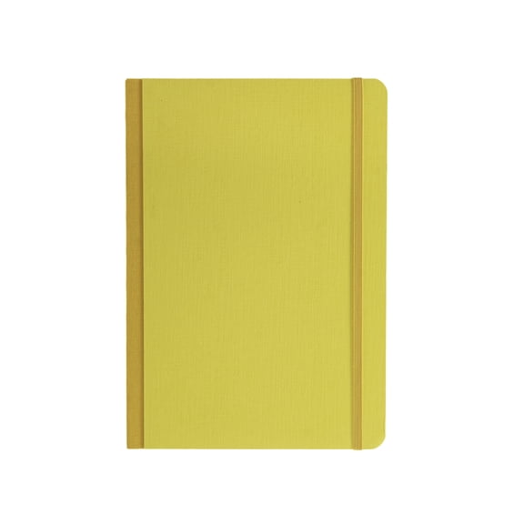 Fabriano Ecoqua Plus Fabric-Bound Notebook, 5.8" x 8.3", A5, Lined, Yellow