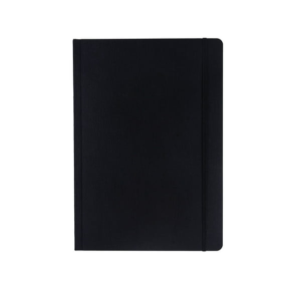Fabriano Ecoqua Plus Fabric-Bound Notebook, 8.3" x 11.7", A4, Lined, Black