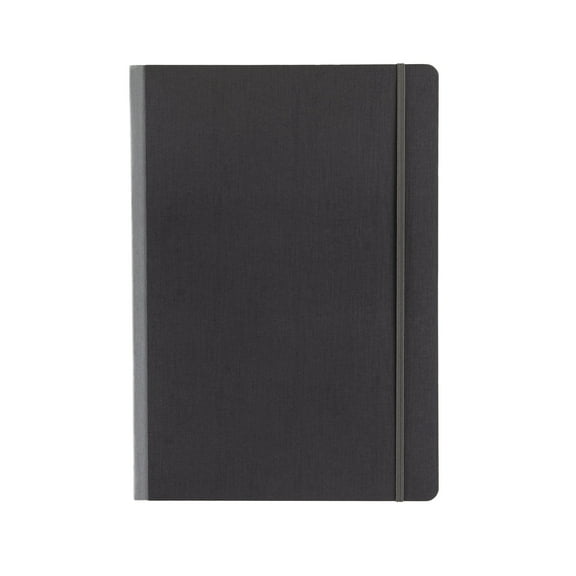 Fabriano Ecoqua Plus Fabric-Bound Notebook, 8.3" x 11.7", A4, Lined, Gray