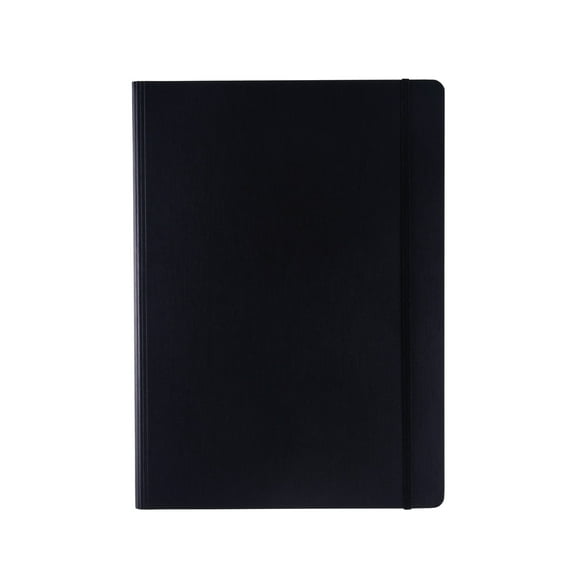 Fabriano Ecoqua Plus Hidden Spiral-Bound Notebook, 8.3" x 11.7", A4, Dotted, Black