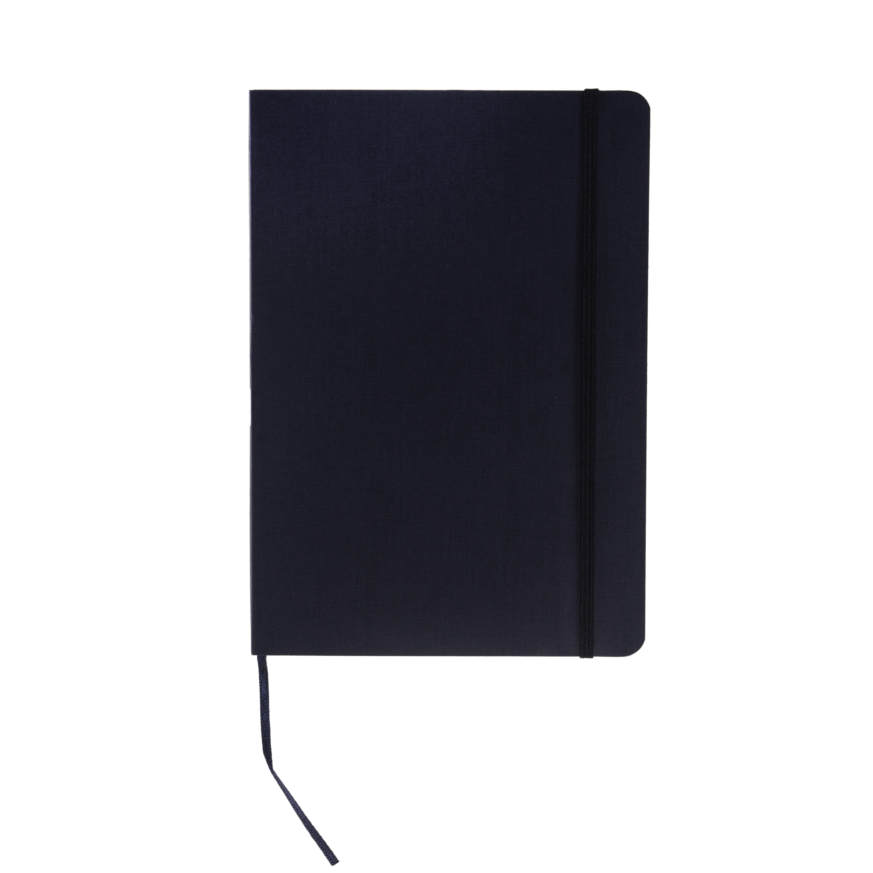Fabriano Ecoqua Plus Stitch-Bound Notebook, 5.8" x 8.3", A5, Lined, Navy