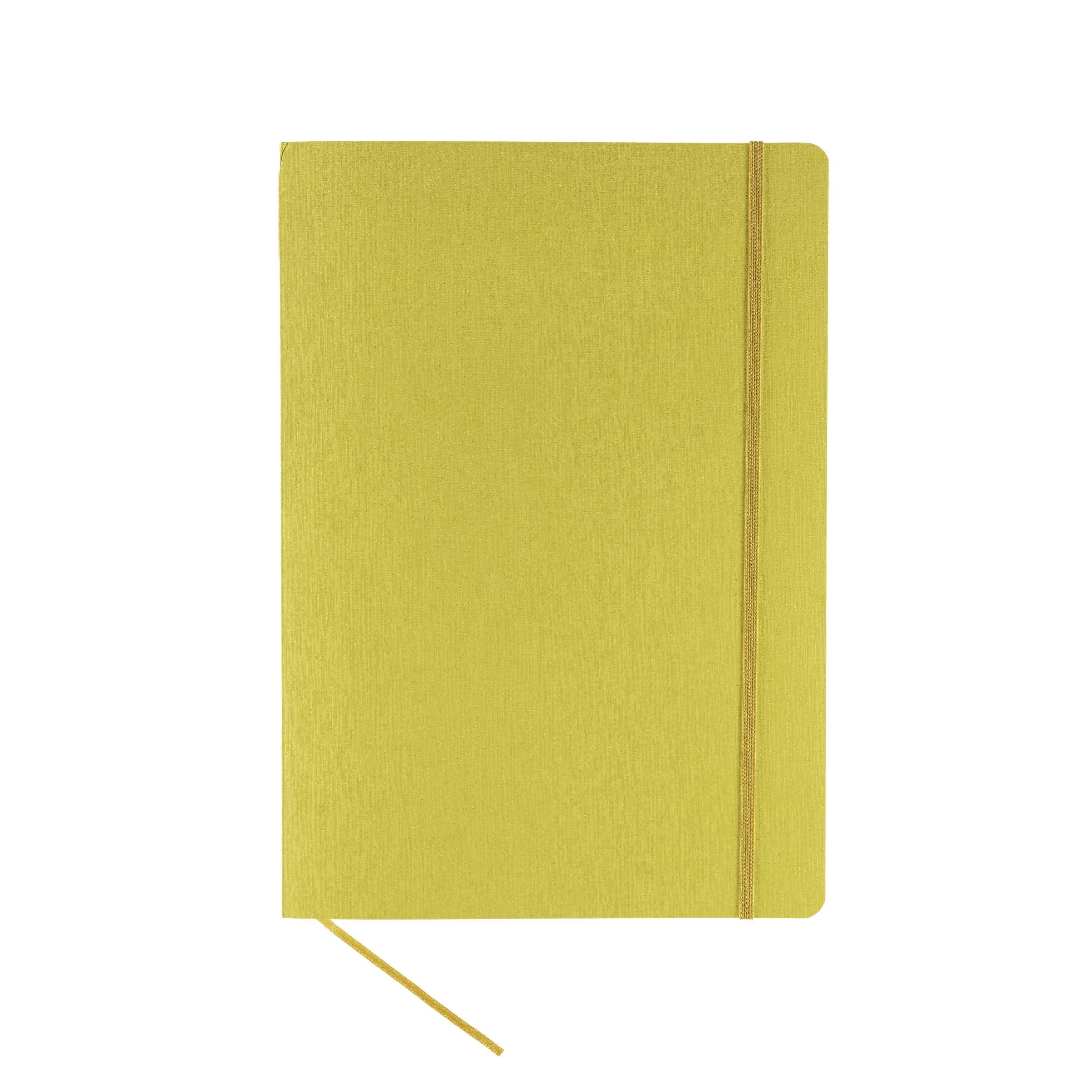 Fabriano Ecoqua Plus Stitch-Bound Notebook, 8.3" x 11.7", A4, Graph, Yellow