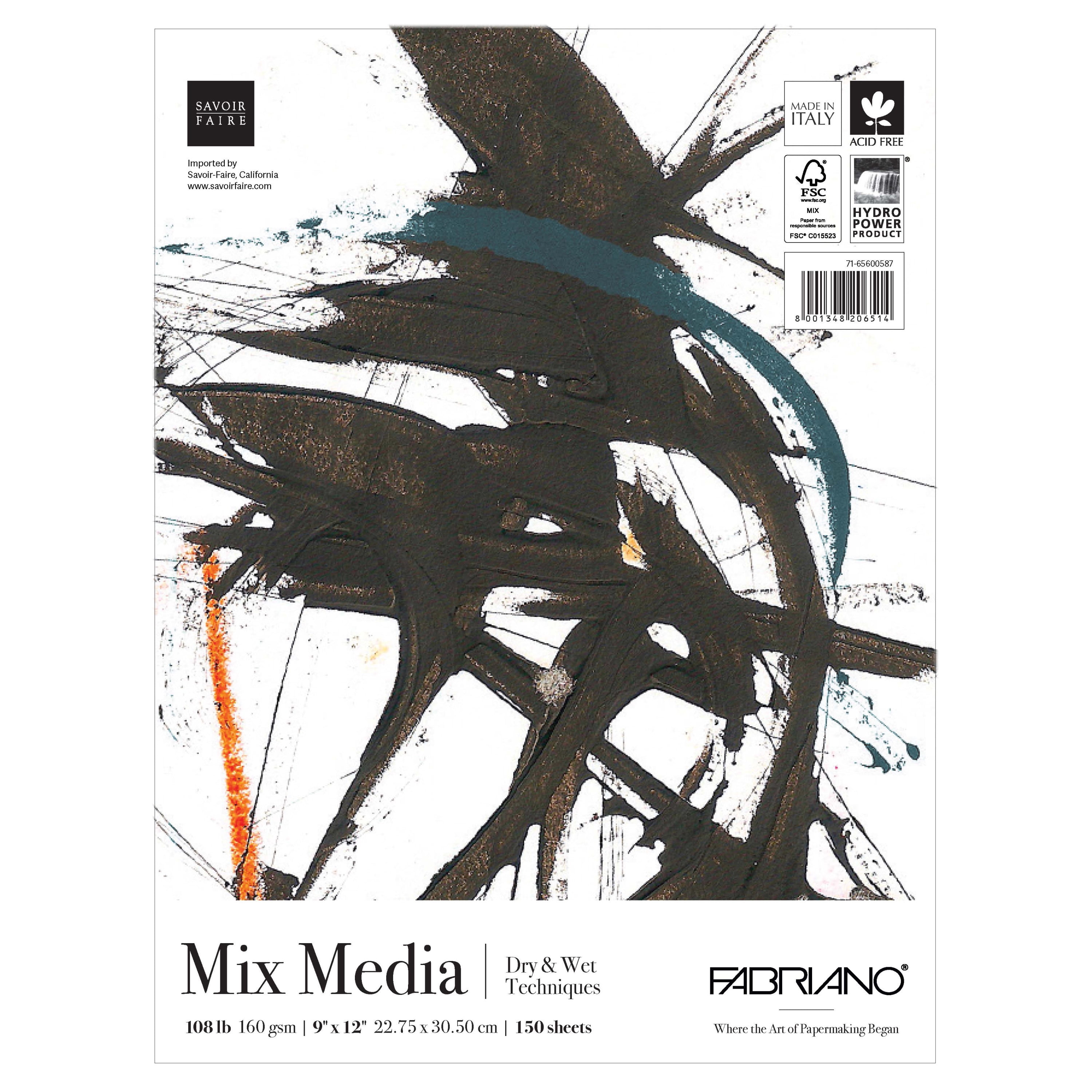 Fabriano Studio Mixed Media Fat Pad, 180lb., 9" x 12"