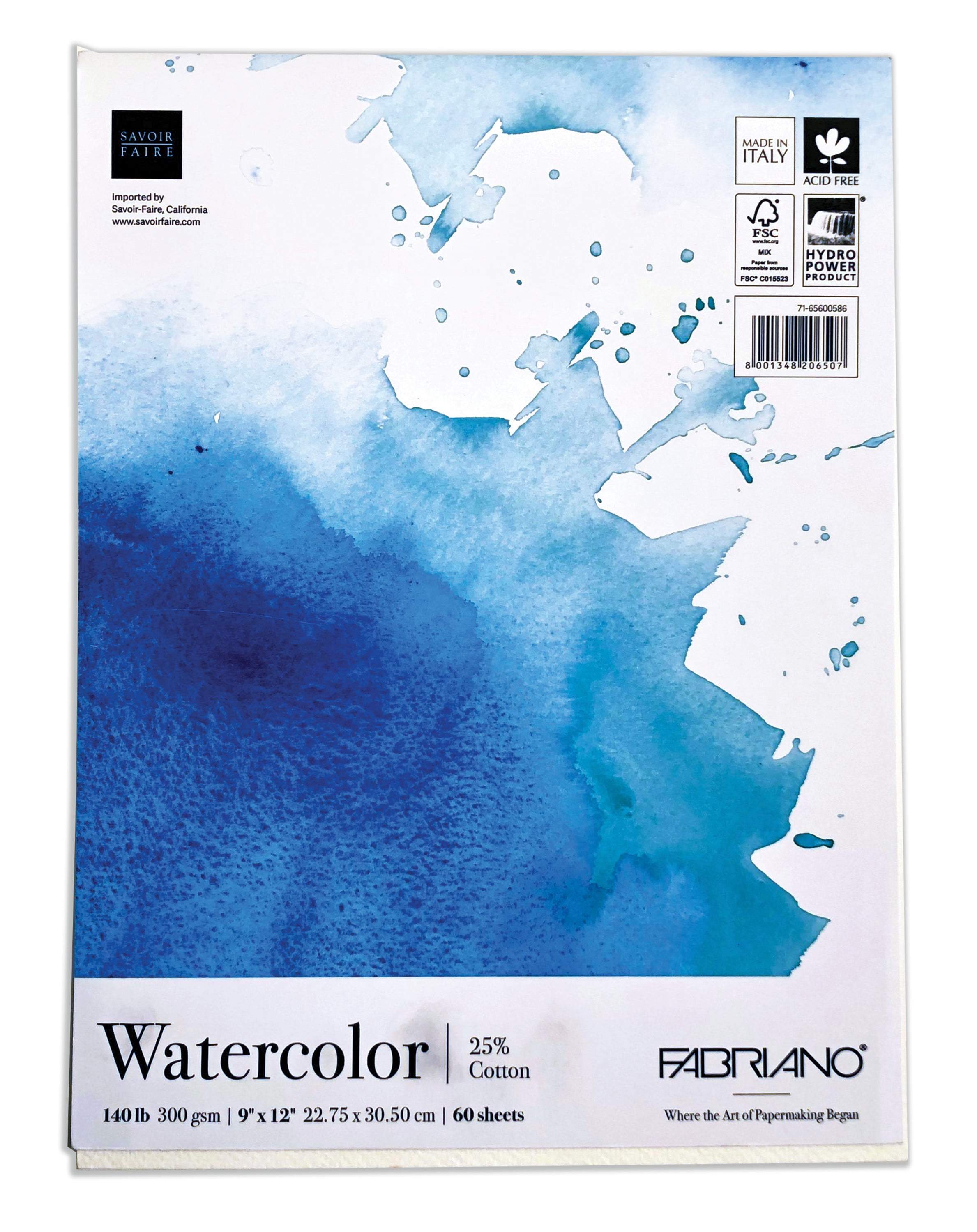 Fabriano Studio Watercolor Fat Pad, 140 lb., 9" x 12"