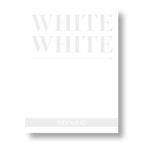 Fabriano WHITE WHITE Pad, 9.5" x 12.5"