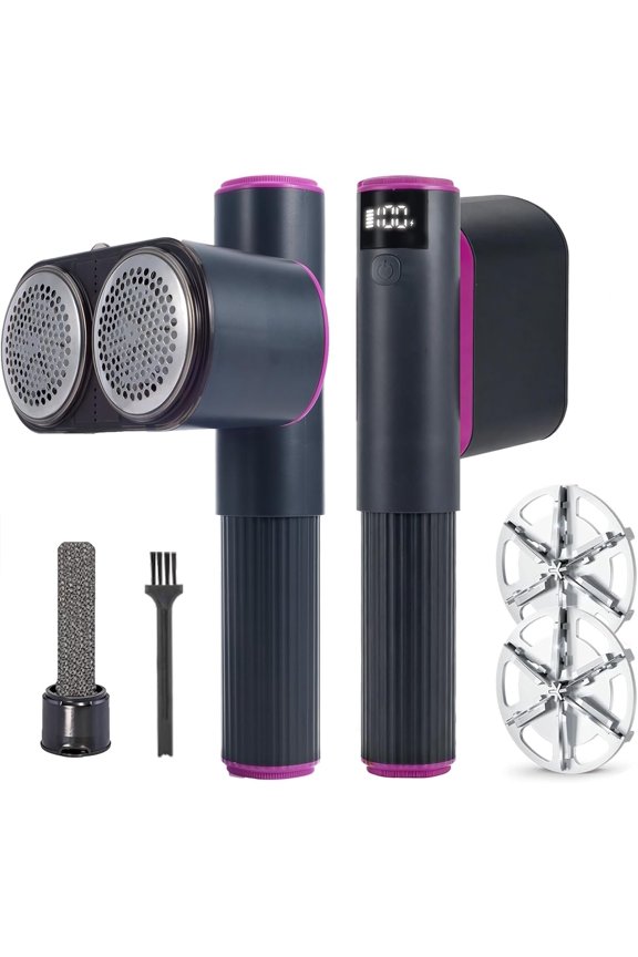 Fabric , 2-in-1 Rechargeable Lint  with  Shaving Heads, Digital LED Display, 6-Leaf , 2-Speed Sweater  to Remove Pilling & Fuzz from Clothes, Furniture, Couch