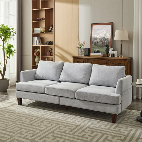 Fabric 3 Seater Couch with 2 USB Comfortable Sectional Couches and Sofas for Living Room Bedroom office Small Space Easy Assembly and Comfy Cushion