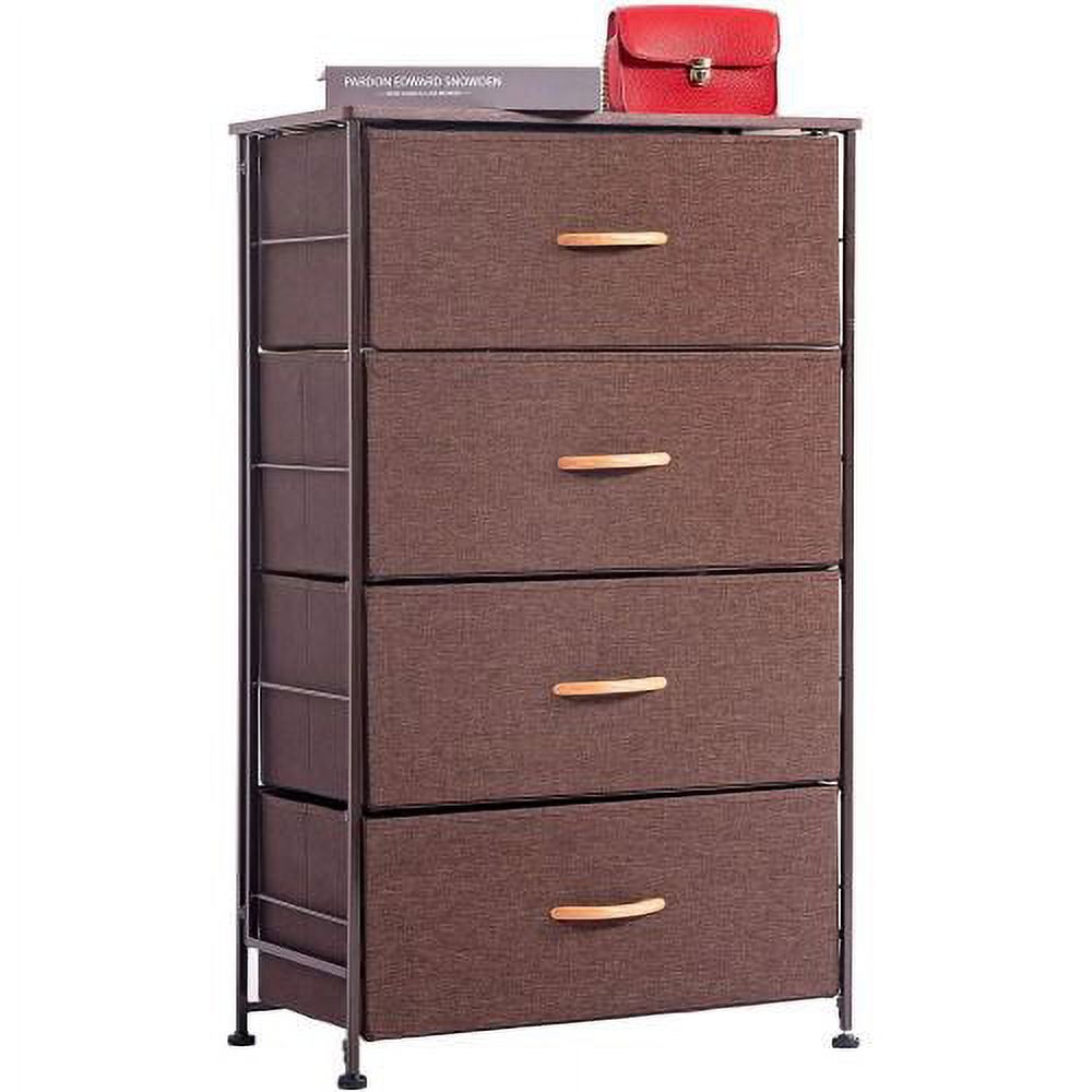 Fabric 4 Drawers Storage Organizer Unit Easy Assembly, Vertical Dresser