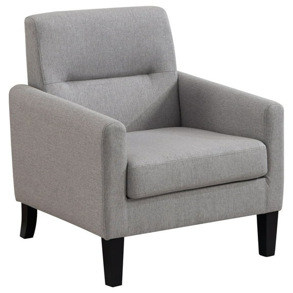 Fabric Accent Chair with Backrest Thick Cushion, Modern Single Sofa Armchair for Living Room Bedroom (1PCS, Light Gray)