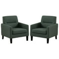 thumbnail image 1 of Fabric Accent Chair with Backrest Thick Cushion, Modern Single Sofa Armchair for Living Room Bedroom (2PCS, Olive Green), 1 of 10