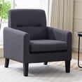thumbnail image 1 of Fabric Accent Chair, Mid Century Modern Living Room Chairs,Comfy Reading Chair with Upholstered Cushion Relax Armchair for Bedroom Apartment,Office (Deep Gray), 1 of 10
