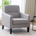 thumbnail image 1 of Fabric Accent Chair, Mid Century Modern Living Room Chairs,Comfy Reading Chair with Upholstered Cushion Relax Armchair for Bedroom Apartment,Office(Light Gray), 1 of 10
