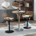 thumbnail image 1 of Fabric Accent Chairs, Modern Swivel Bar Stools Set of 2 Adjustable Counter Height Chairs with Footrest for Kitchen, Dining Room (Beige), Beige Accent Chairs,Linen Modern Accent Chairs, 1 of 25