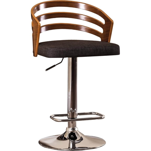 Fabric Accent Chairs, Modern Wood Back Adjustable Swivel Bar Stool with Cushion, Black Accent Chairs,Metal Modern Accent Chairs, Furniture Primary Living Space Chairs & Accent Seating