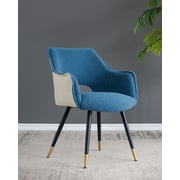 Fabric Accent Chairs, Set of 2 Blue Fabric Side Chair, Living Room Bedroom Kitchen Vanity Accent Chair, 23" x 23" x 34", Blue Accent Chairs,Iron Modern Accent Chairs