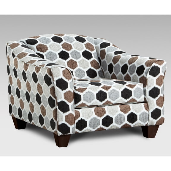 Fabric Arm Chair with Pillowback | Enhance Living Room Decor | Welted Trim and Patterned Pillows | Alleviates Uncomfortable Seating