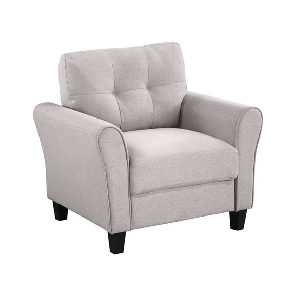 Fabric Armchair Living Room Chair, Comfy Single Sofa Accent Chair for Bedroom Living Room Guest Room, Light Gray