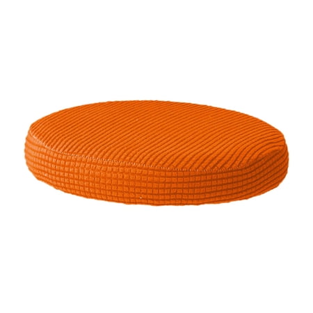 Fabric Bar Stool Cover Washable with Elastic Dustproof Chair Seat Protector Orange