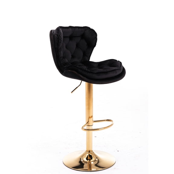 Fabric Bar Stools Set of 2 with Chrome Footrest and Swivel / Height-Adjustable for Sports Bars