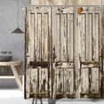 thumbnail image 1 of Fabric Barn Door Shower Curtain for Bathroom 72Wx72H Inch Rustic Wood Bath Curtain Wooden Brown Farmhouse Door Pattern for Men Home Decor Western Country Vintage Set Waterproof 12 Pack Hooks, 1 of 6