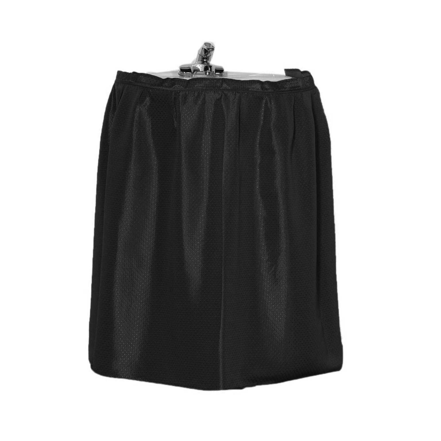 Fabric Bathroom Dobby Sink Skirt/Drape Black