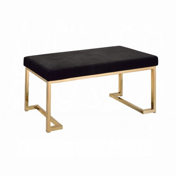 Fabric Bench in Black and Champagne Finish