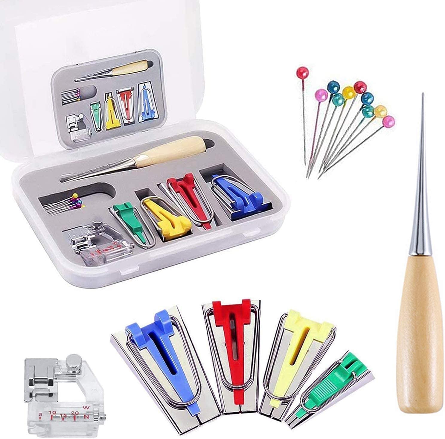 Bias Tape Maker Tool Set - 5 Sizes (6mm, 9mm, 12mm, 18mm, 25mm) For Sewing, Quilting & DIY Fabric Projects