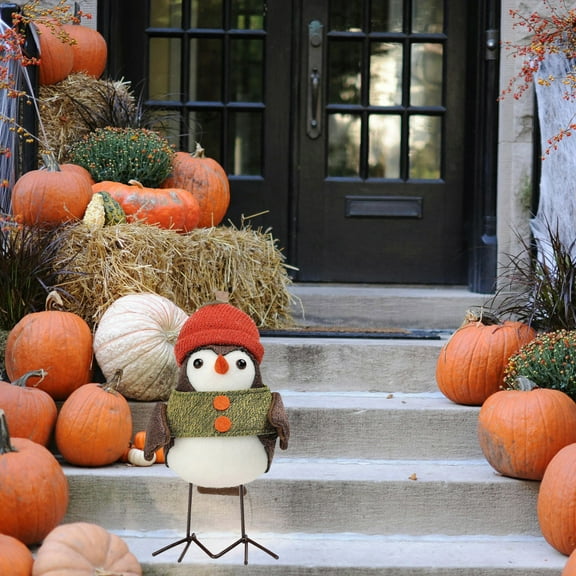 Fabric Birds Decoration,Thanksgiving Fabric Bird Figurine,Fabric Harvest Festival Bird Decor,Thanksgiving Standing Bird Figurine for Tabletop Centerpiece Home Mantel Fireplace Harvest Decor