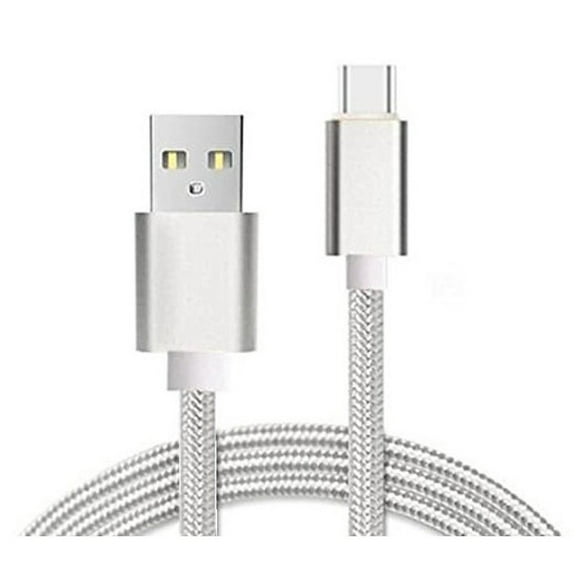 Fabric Braided 6 ft USB-C Type-C Data Sync Charger Charging Cable Compatible with Google Pixel 3a, 3a XL, Pixel 3 XL, Pixel 3, Pixel 2 XL/ 2, Pixel XL, Pixel, Nexus 6P (Silver)