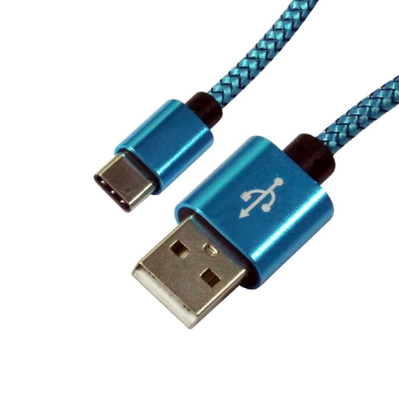 Fabric Braided 6 ft USB-C Type-C Data Sync Charger Charging Cable Compatible with Kyocera DuraForce Pro 2, for Essential Phone, PH-1, for Microsoft Lumia 950 XL, Lumia 950 (Blue)