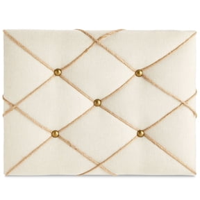 Farmlyn Creek Rectangular Fabric Bulletin Board - Picture Board for Photos - Farmhouse Style & Office Wall Decor - 16 x 12 in, Beige