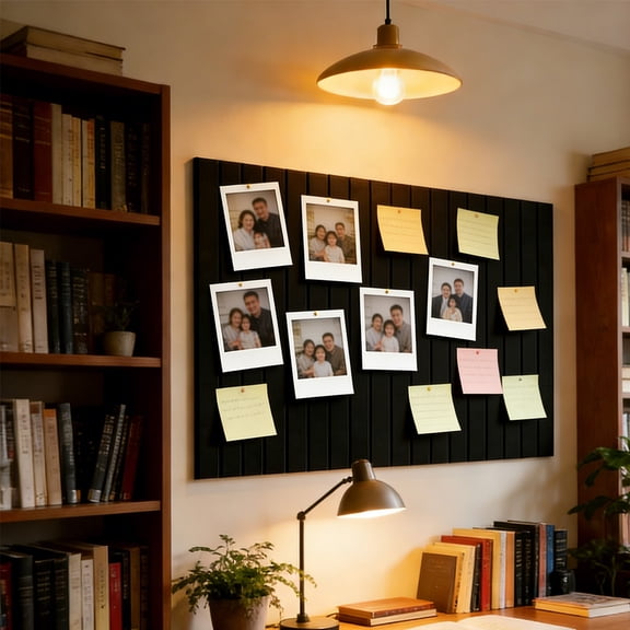 Fabric Bulletin Board, Pin Board, 6 Pack Perpendicular Fluted Felt Photo Note Board, Peel and Stick No Nails for Wall, Home Office Living Room Entryway