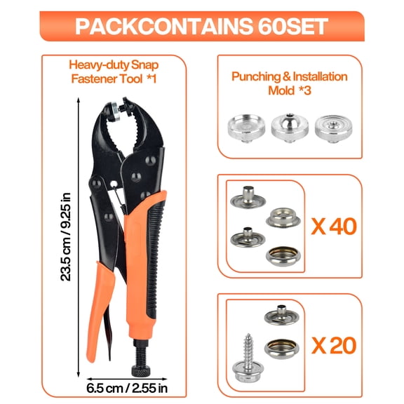 Fabric Button DIY Accessories Bilivry Heavy Duty Snap Pliers, Snap Fasteners Combination Set