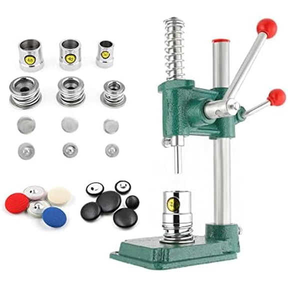 Fabric Button Maker Machine,Button Maker Handmade Fabric Covered Button DIY Tool,Upholstery Fabric Covered Button Maker Kit with 300 Pcs Buttons and 3 Molds (18, 25, 30mm) for Clothes,Doll