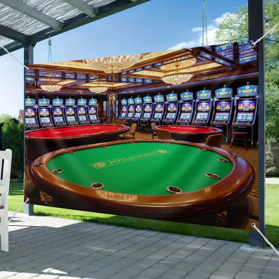 Fabric Casino Hall Backdrop for Photography Gambling Slot Machines Casino Gamble Game Hall Background Casino Theme Party Decorations Portrait Photo Shooting Studio Props