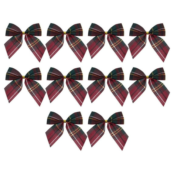 Fabric Christmas Bows 10PCS Various Styles Lightweight for Christmas Tree Garland Decoration