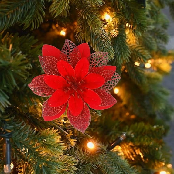Fabric Christmas Flower Decoration For Tree Wedding Party And Banquet Hall Holiday Styling
