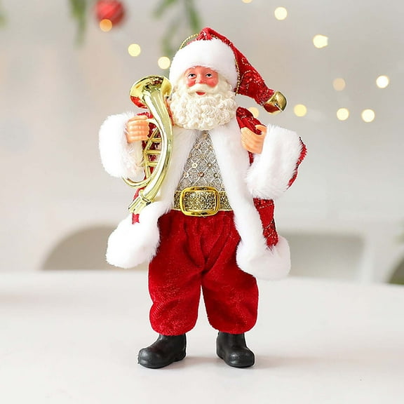 Fabric Christmas Santa Claus Hanging Ornament for Tree Indoor Holiday Decorations, Soft Cloth DIY Pendant Adds Joyful Seasonal Touch to Mantel Walls and Christmas-Themed Celebration Setup(C)