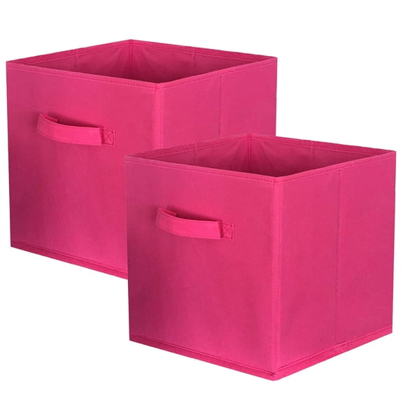 Fabric Closet Organizer Cubes Fuchsia 2 Pack