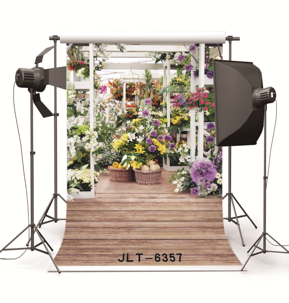 Fabric Cloth Custom Photography Backdrops Prop Flowers Shop Wooden ...