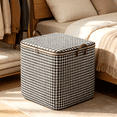 thumbnail image 1 of Fabric Clothes Storage Bins with Lids, Large Capacity Double Zipper Heavy Duty Organizers Storage Containers with Reinforced Handle for Clothing, Blanket, Comforters, Bed Sheets, Toys, 1 of 9