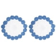 thumbnail image 1 of Fabric Coasters, 2pack 8" - Cotton Woven Crochet Doilies, Lace Embroidery Cup Mat with Floral Pattern (Blue), 1 of 5