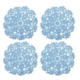 thumbnail image 1 of Fabric Coasters, 4pack 4" Cotton Woven Crochet Doilies, Lace Embroidery Cup Mat with Floral Pattern (Light Blue), 1 of 5