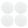 thumbnail image 1 of Fabric Coasters, 4pack 4" - Cotton Woven Crochet Doilies, Lace Embroidery Placemats with Floral Pattern (White), 1 of 5