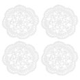 thumbnail image 1 of Fabric Coasters, 4pack 6" - Cotton Woven Crochet Doilies, Lace Embroidery Cup Mat with Floral Pattern (White), 1 of 5