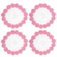 thumbnail image 1 of Fabric Coasters, 4pack 8" - Cotton Woven Crochet Doilies, Lace Embroidery Cup Mat with Floral Pattern (Pink), 1 of 5