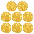 thumbnail image 1 of Fabric Coasters, 8pack 4" - Cotton Woven Crochet Doilies, Lace Embroidery Cup Mat with Floral Pattern (Yellow), 1 of 5